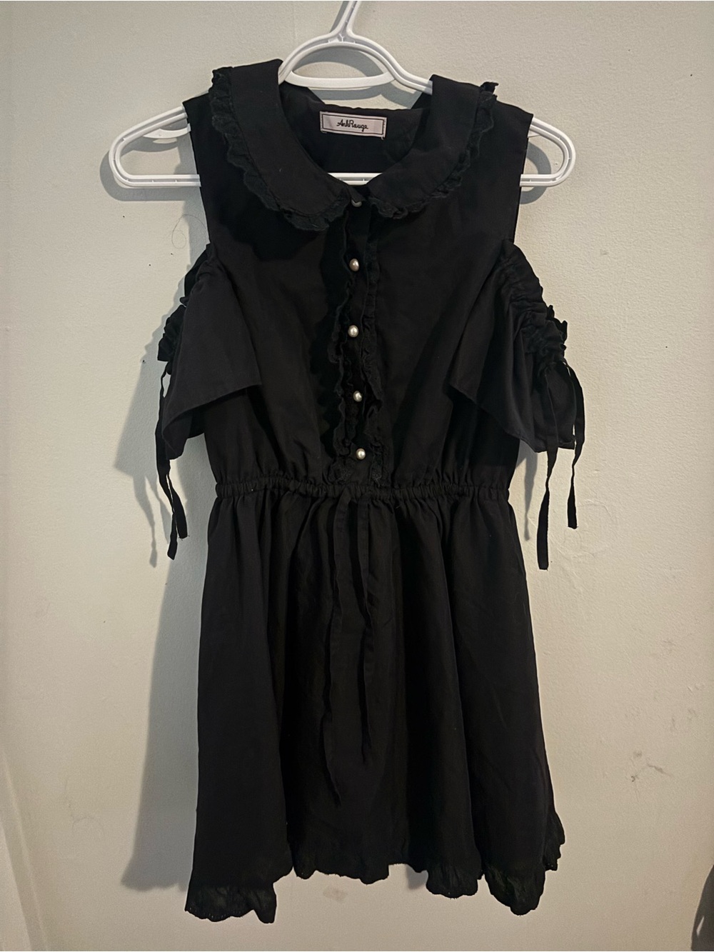 Ank Rouge J-Fashion Black Cold-Shoulder Blouse dress